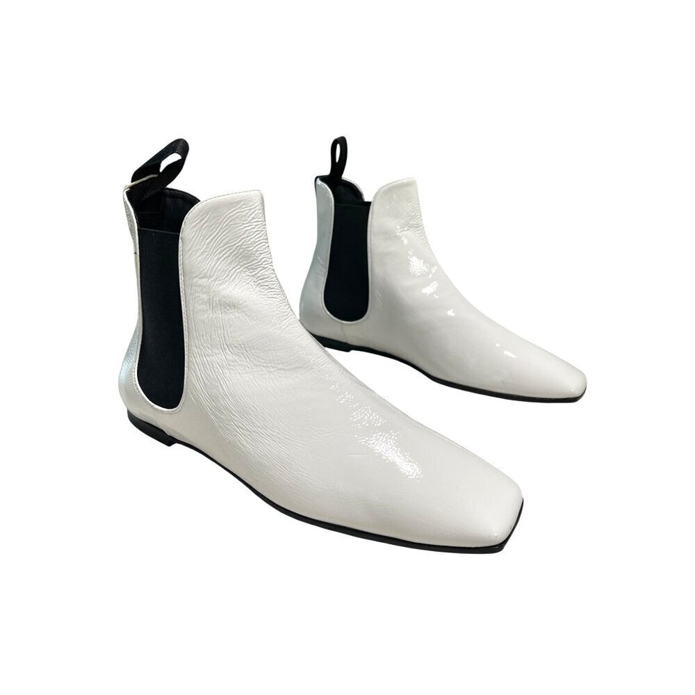 Giuseppe Zanotti Pigalle Ankle Boots Leather White NWT Size 37.5 US 7.5